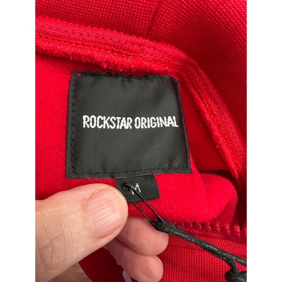 Rockstar Original Red Velour Tracksuit Womens Sz M Hoodie Pants Angel Cherub - Picture 16 of 16